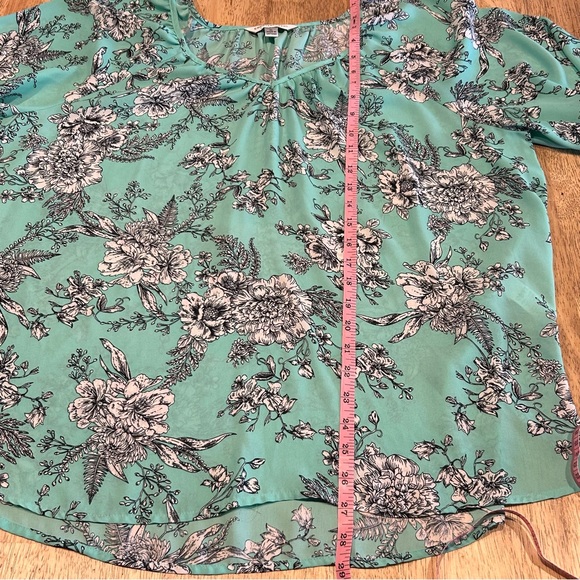 Counterparts Green Boho Floral Blouse Top XL - Picture 8 of 8